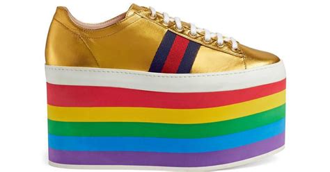 rainbow gucci jumper|gucci rainbow platform shoes.